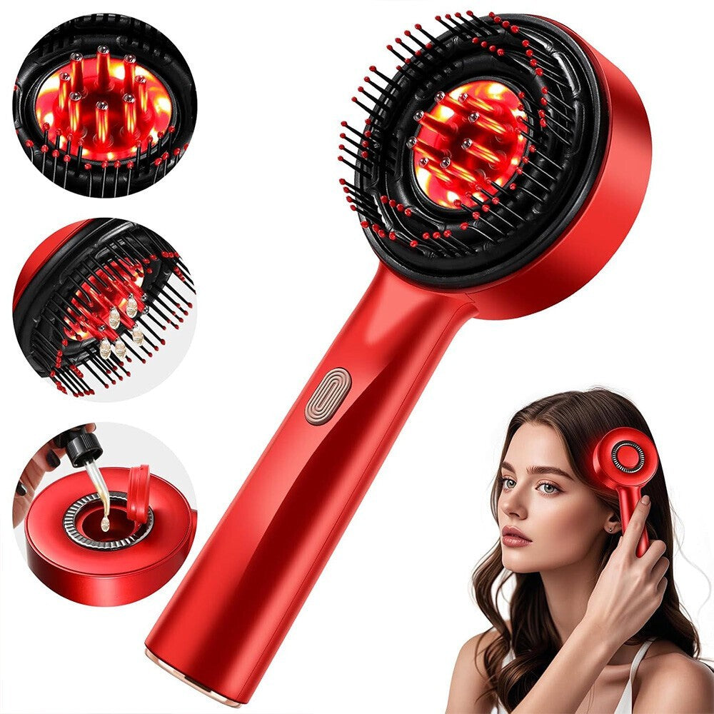 Electric Vibration Massage Comb Red Light Therapy Hair Growth Massage Scalp Brus
