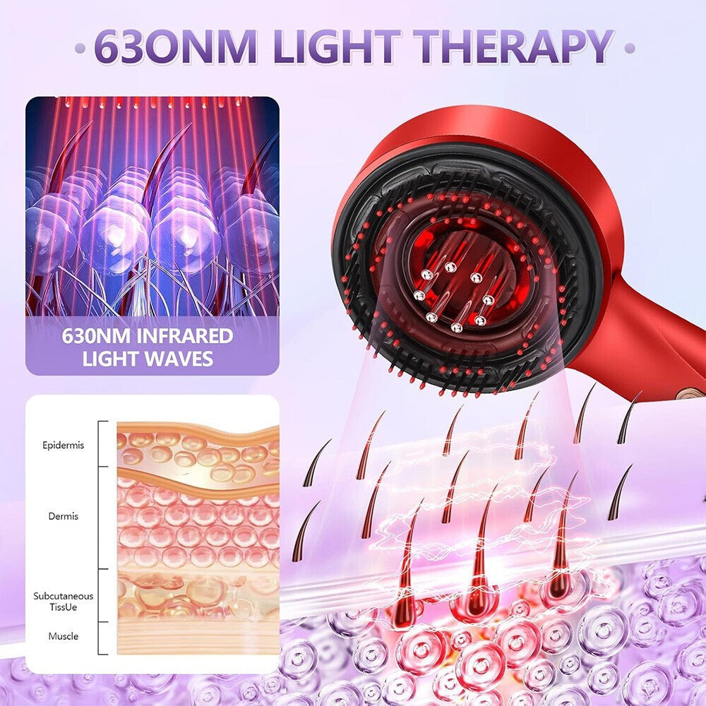Electric Vibration Massage Comb Red Light Therapy Hair Growth Massage Scalp Brus